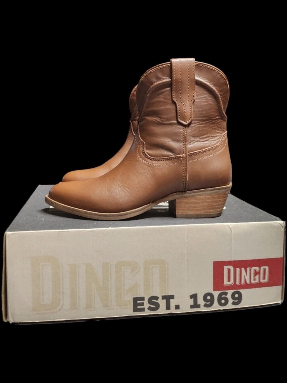 Dingo Women's Seguaro Western Leather Booties Brown Size 7M
